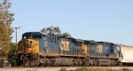 CSX 557 & 575 wait to take train Q477-11 across the diamonds